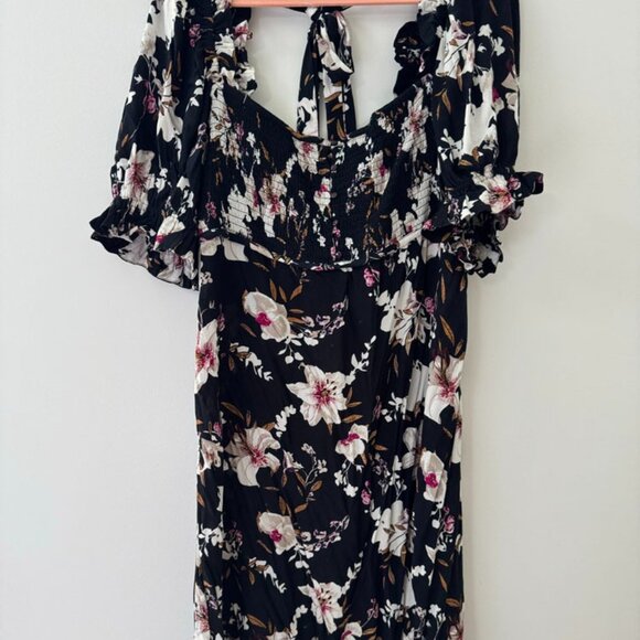 Anthropologie tie back cut out a-line floral dress - Picture 1 of 3